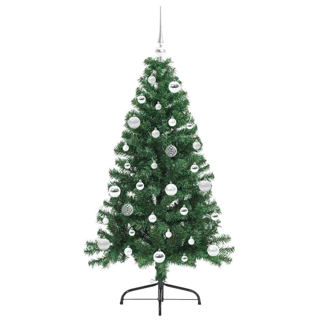 Kunstig Forhåndsopplyst Juletre Med 150 Led Grønn 150 Cm Pvc