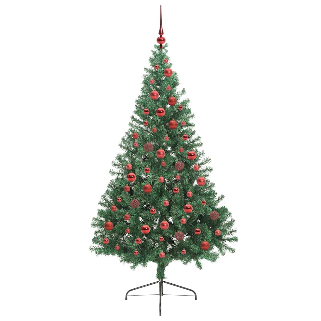 Kunstig Forhåndsopplyst Juletre Med 300 Led Grønn 180 Cm Pvc
