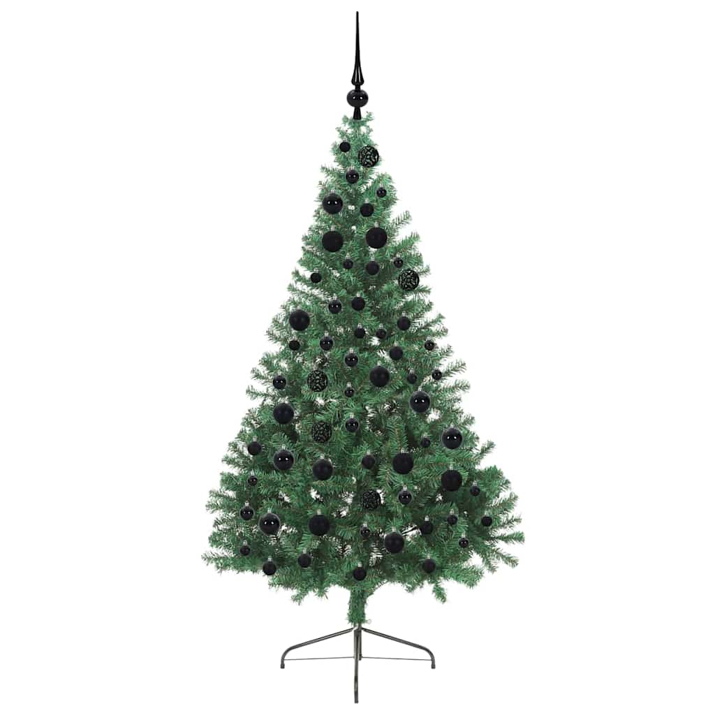 Kunstig Forhåndsopplyst Juletre Med 300 Led Grønn 180 Cm Pvc