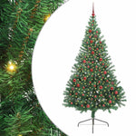 Kunstig Forhåndsopplyst Juletre Med 300 Led Grønn 210 Cm Pvc