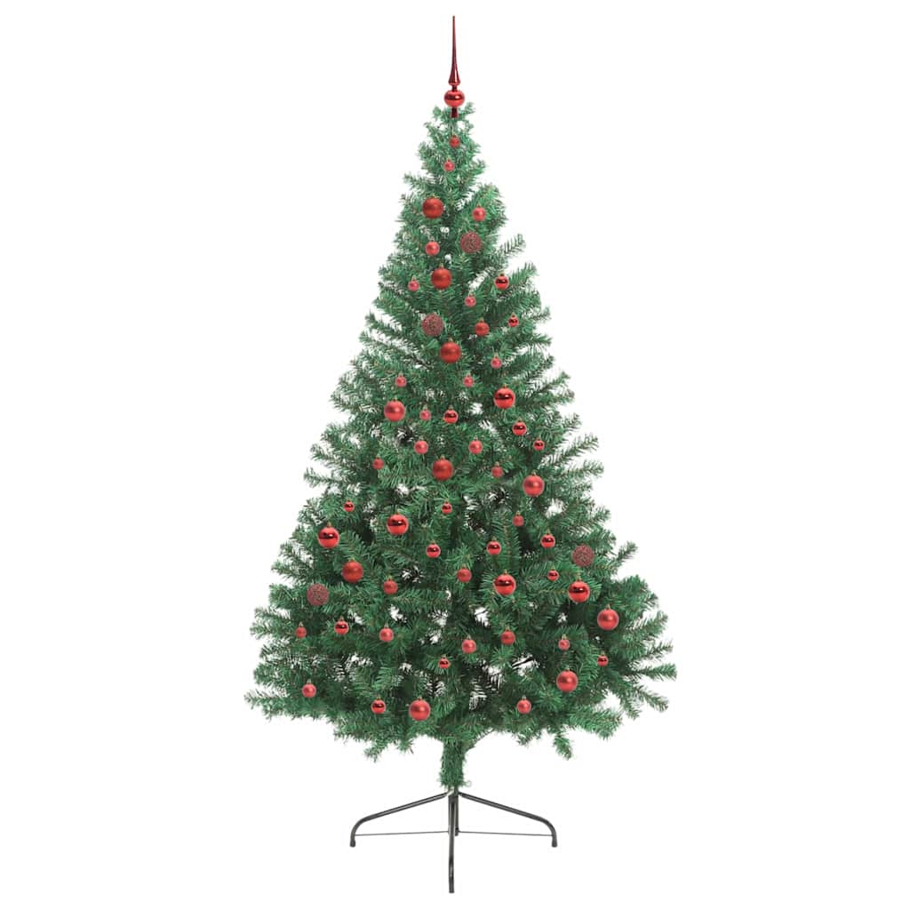 Kunstig Forhåndsopplyst Juletre Med 300 Led Grønn 210 Cm Pvc