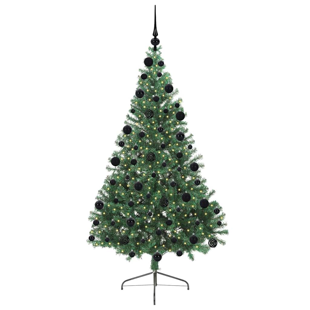 Kunstig Forhåndsopplyst Juletre Med 300 Led Grønn 210 Cm Pvc