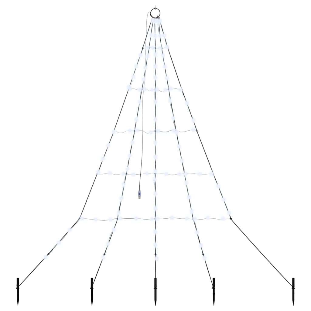 Led Juletre Med Bakkepler Med 112 Led Kaldhvit 180 Cm Metall