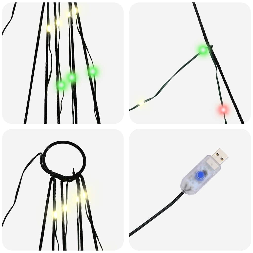 Led Juletre Med Bakkepler Med 112 Led Flerfarget 180 Cm Metall