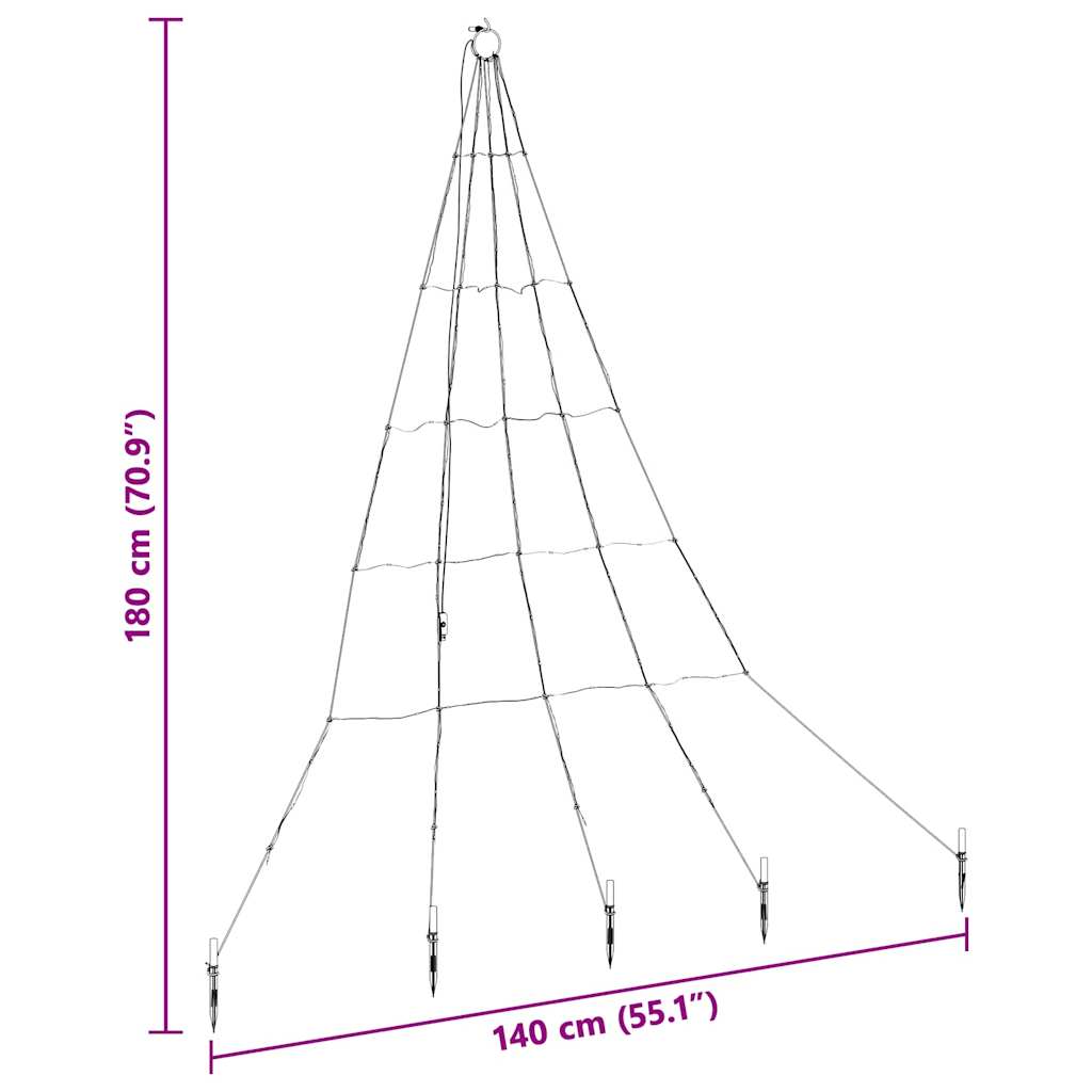 Led Juletre Med Bakkepler Med 112 Led Flerfarget 180 Cm Metall