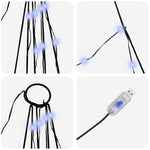 Led Juletre Med Bakkepler Med 112 Led Blå 180 Cm Metall