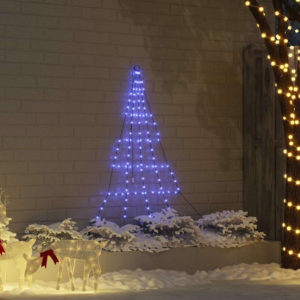 Led Juletre Med Bakkepler Med 112 Led Blå 180 Cm Metall