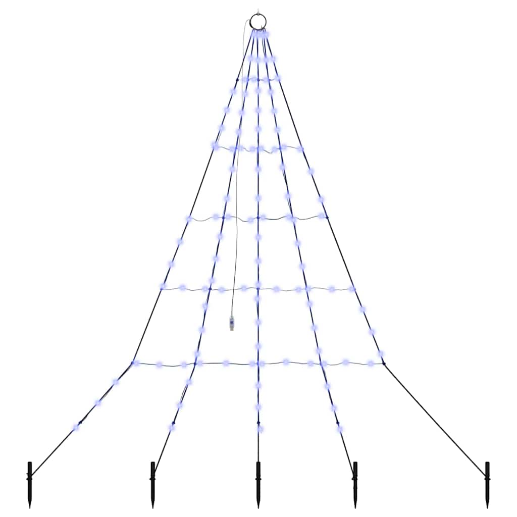 Led Juletre Med Bakkepler Med 112 Led Blå 180 Cm Metall