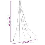 Led Juletre Med Bakkepler Med 168 Led Varmhvit 300 Cm Metall