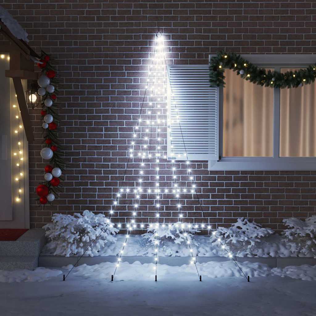 Led Juletre Med Bakkepler Med 168 Led Kaldhvit 300 Cm Metall