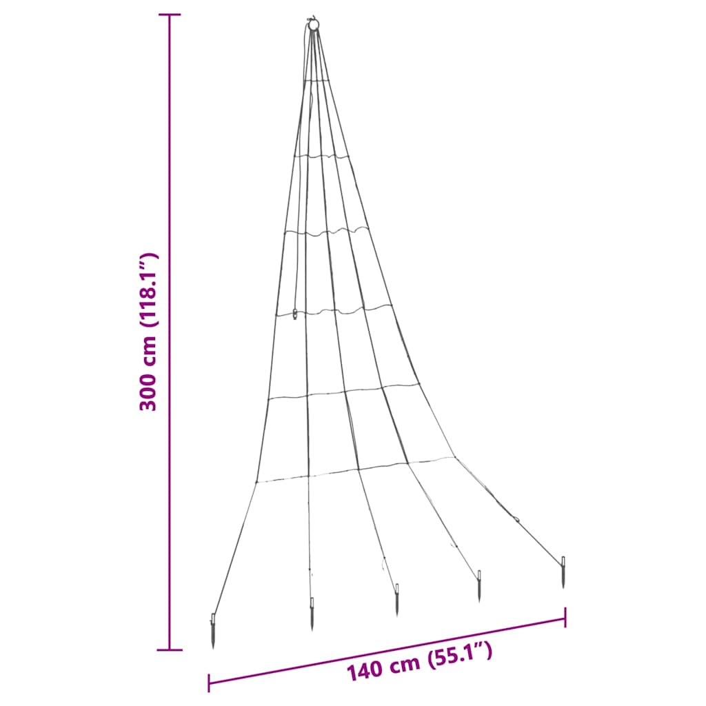 Led Juletre Med Bakkepler Med 168 Led Flerfarget 300 Cm Metall