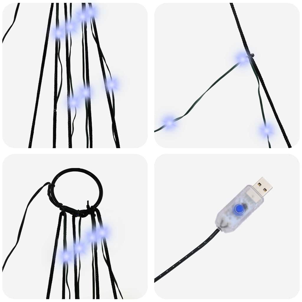 Led Juletre Med Bakkepler Med 168 Led Blå 300 Cm Metall