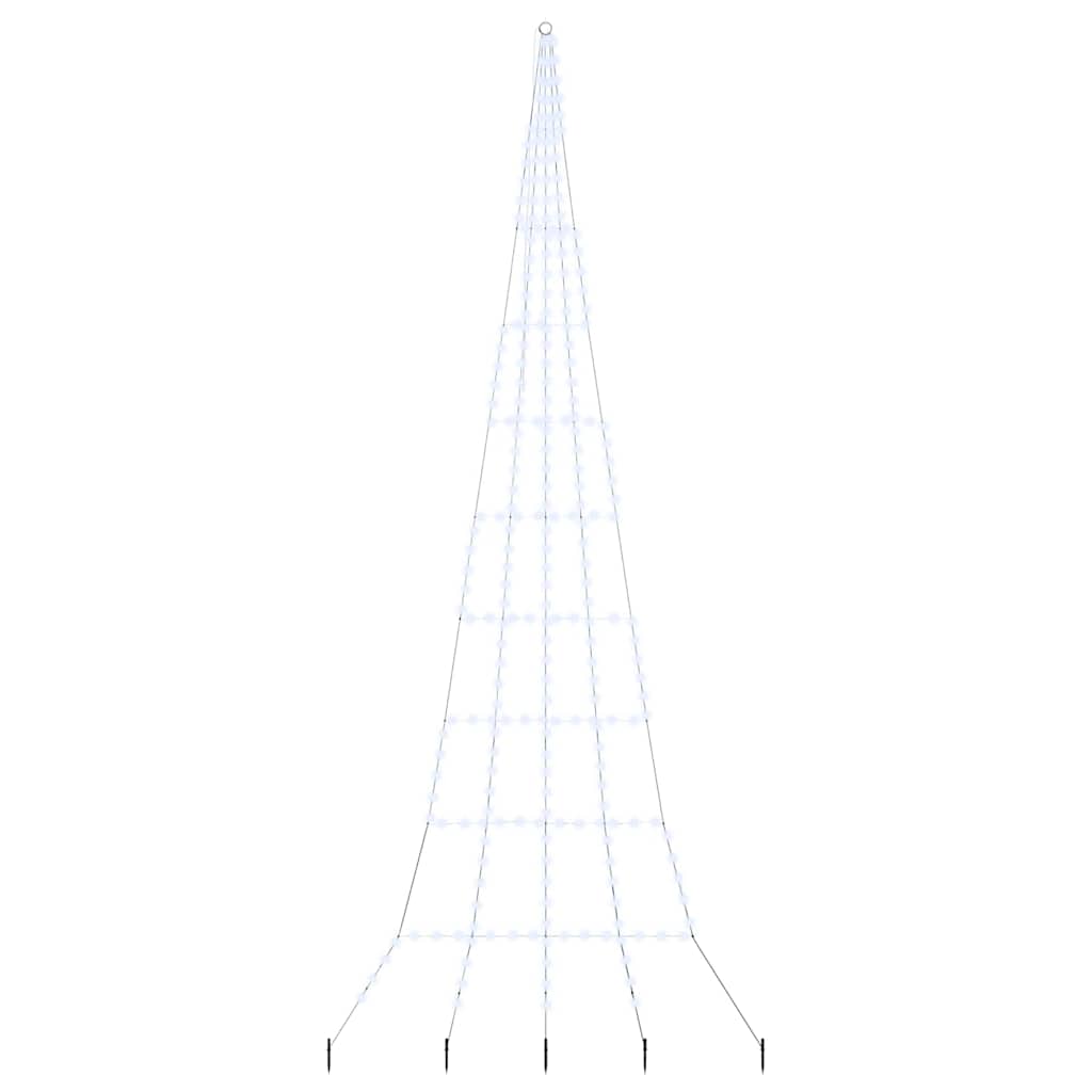 Led Juletre Med Bakkepler Med 276 Led Kaldhvit 500 Cm Metall