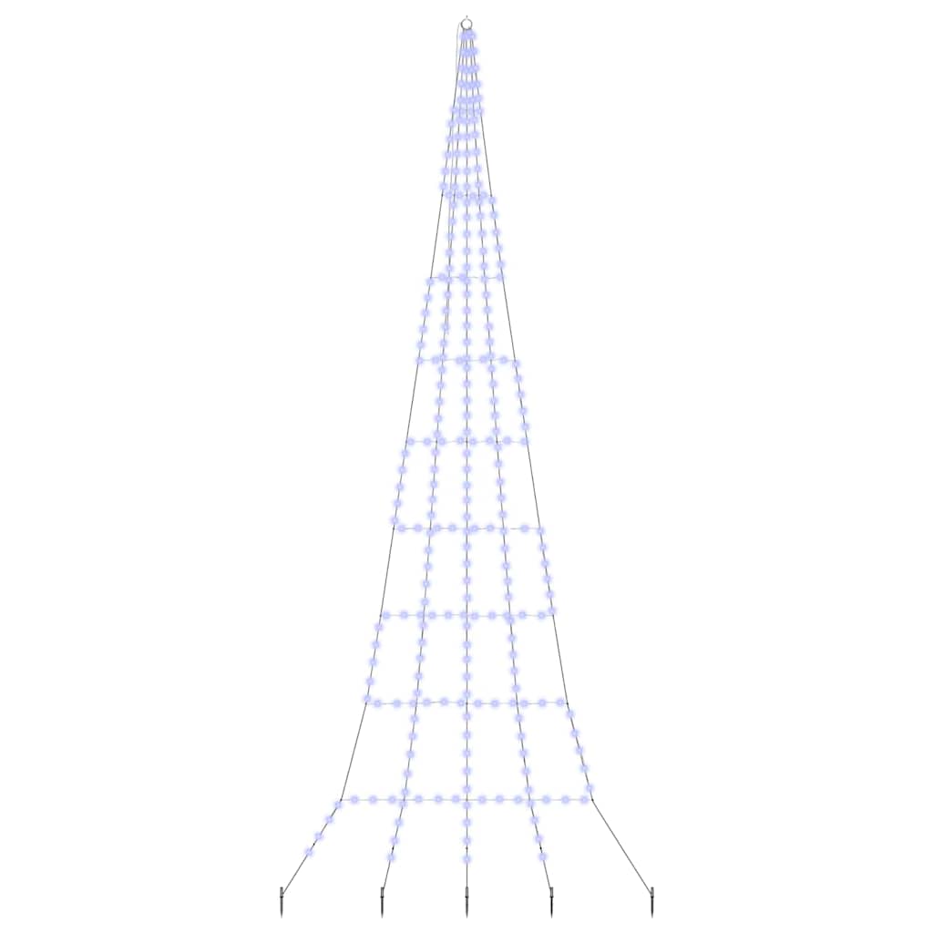 Led Juletre Med Bakkepler Med 276 Led Blå 500 Cm Metall