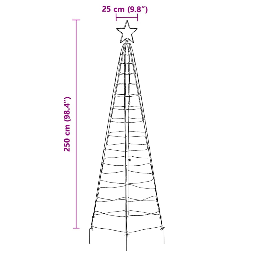 Led Juletre Med Bakkepler Med 390 Led Blå 250 Cm Jern