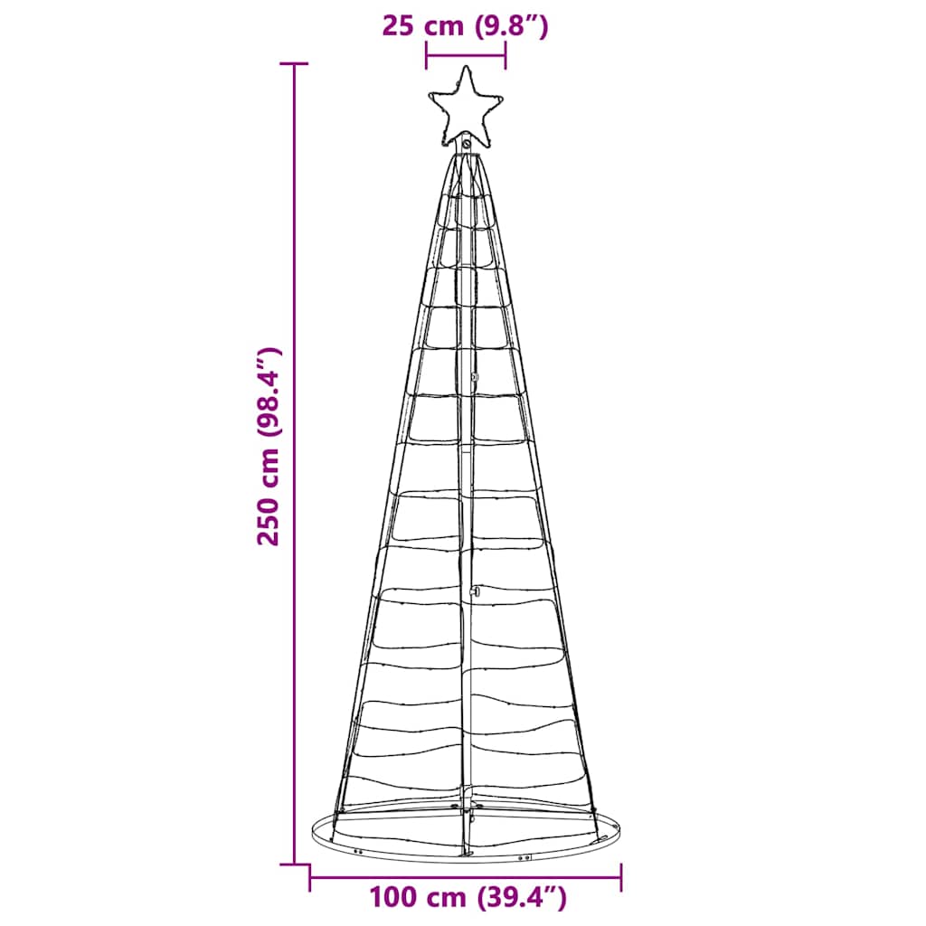 Led Juletre Med 390 Led Med Jordspyd Flerfarget 250 Cm Jern