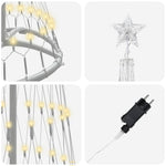 Led Juletre Med 230 Led Varmhvit 51 X 51 X 190 Cm Metall