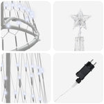 Led Juletre Med 230 Led Kaldhvit 51 X 51 X 190 Cm Metall