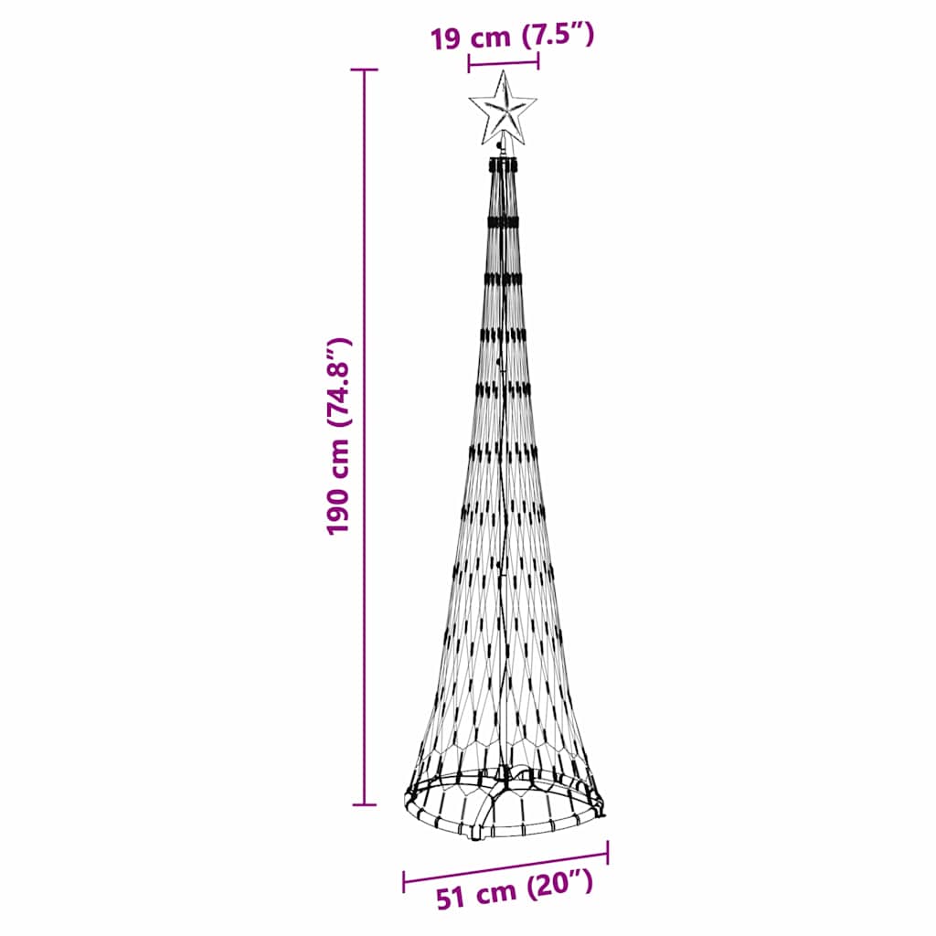 Led Juletre Med 230 Led Kaldhvit 51 X 51 X 190 Cm Metall