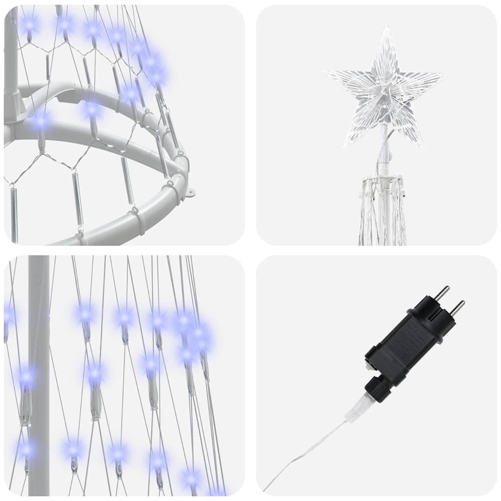 Led Juletre Med 230 Led Med Stativ Blå 51 X 51 X 190 Cm Metall