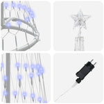 Led Juletre Med 230 Led Med Stativ Blå 51 X 51 X 190 Cm Metall