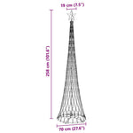 Led Juletre Med 290 Led Varmhvit 70 X 70 X 250 Cm Metall