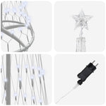 Led Juletre Med 290 Led Kaldhvit 70 X 70 X 250 Cm Metall