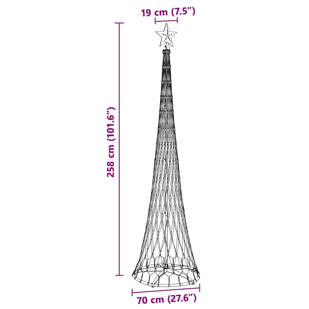 Led Juletre Med 290 Led Kaldhvit 70 X 70 X 250 Cm Metall