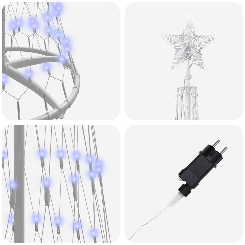 Led Juletre Med 290 Led Med Stativ Blå 70 X 70 X 250 Cm Metall