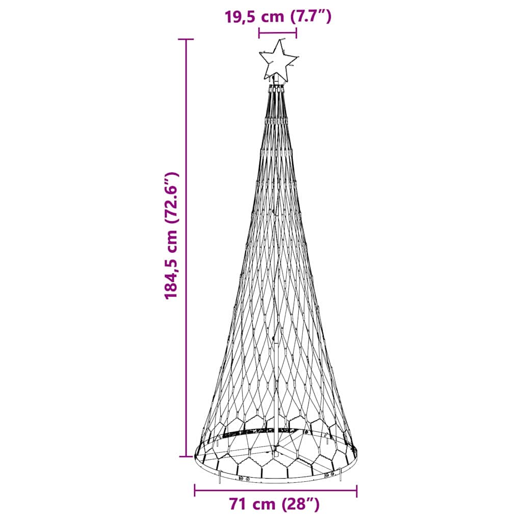Led Juletre Med 230 Led Varmhvit 71 X 71 X 184.5 Cm Metall