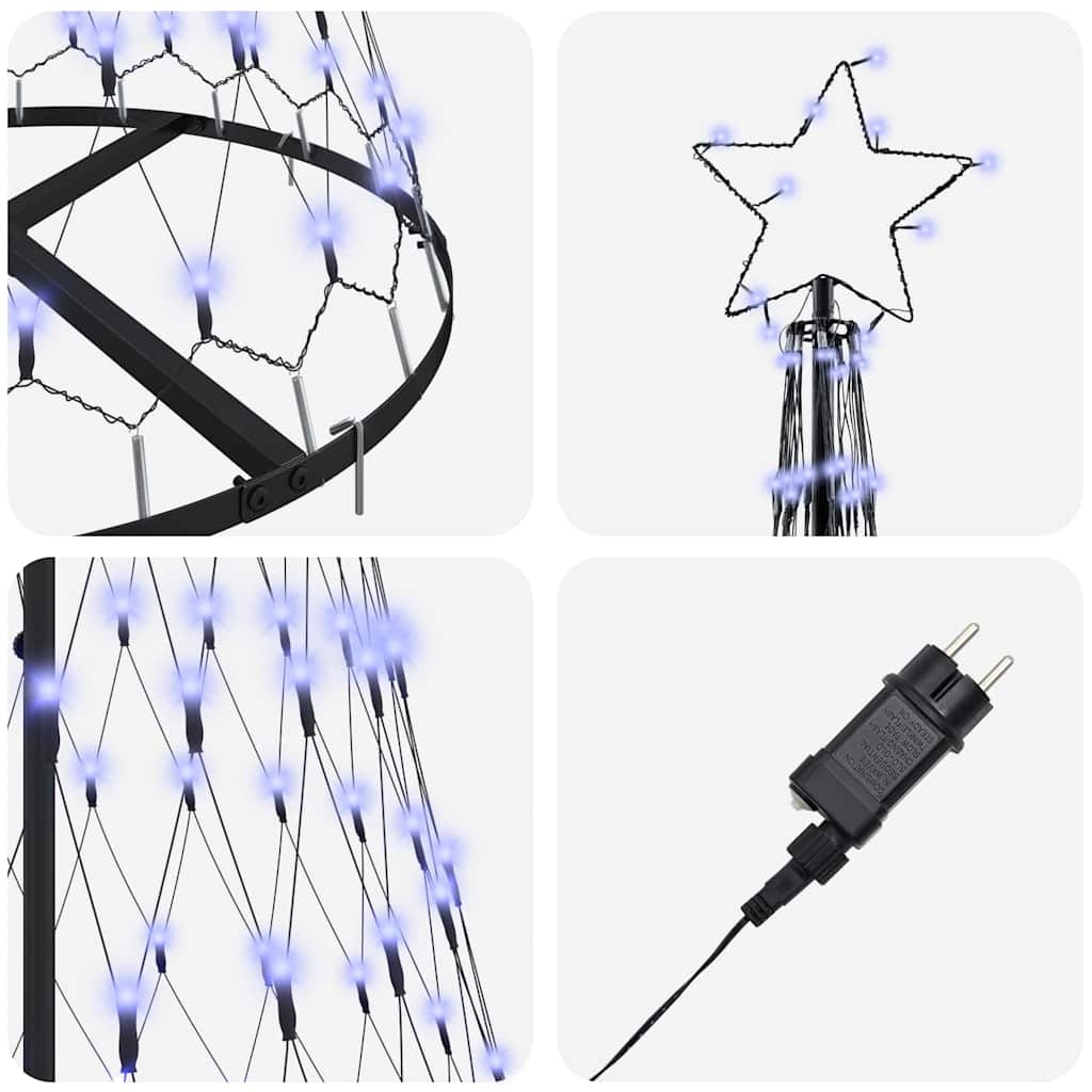 Led Juletre Med 230 Led Blå 71 X 71 X 184.5 Cm Metall