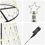 Led Juletre Med 290 Led Varmhvit 100 X 100 X 250 Cm Metall