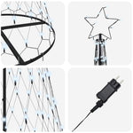 Led Juletre Med 290 Led Kaldhvit 100 X 100 X 250 Cm Metall