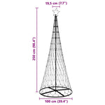 Led Juletre Med 290 Led Flerfarget 100 X 100 X 250 Cm Metall
