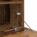 Tv Veggskapsett Med Led-Lamper Veggmontert 7 Pcs Gammelt Tre