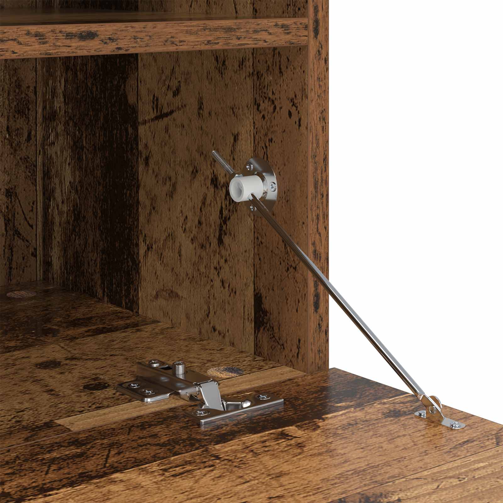 Tv Veggskapsett Med Led-Lamper Veggmontert 7 Pcs Gammelt Tre