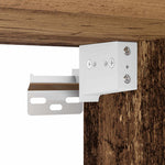 Tv Veggskapsett Med Led-Lamper Veggmontert 7 Pcs Gammelt Tre