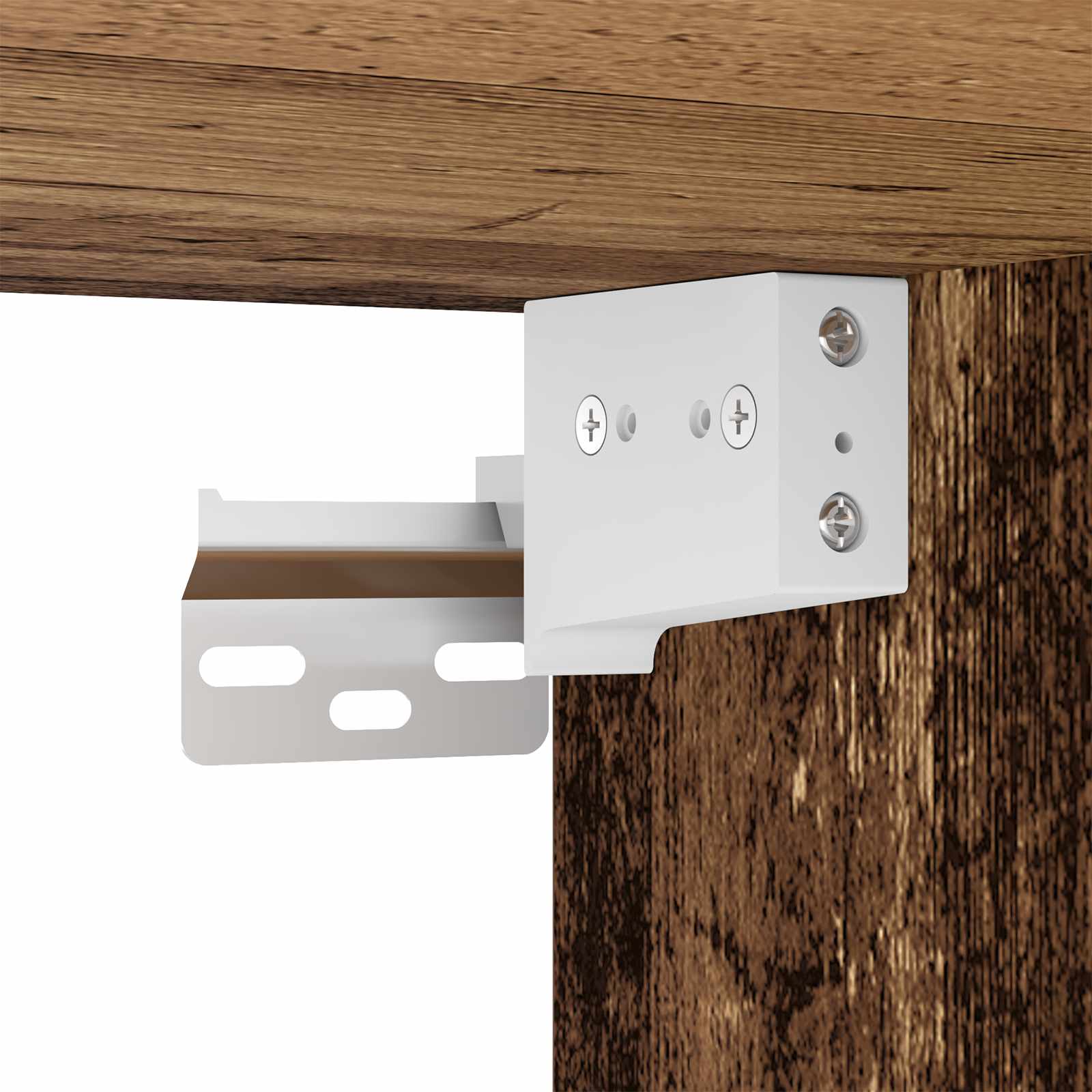 Tv Veggskapsett Med Led-Lamper Veggmontert 7 Pcs Gammelt Tre