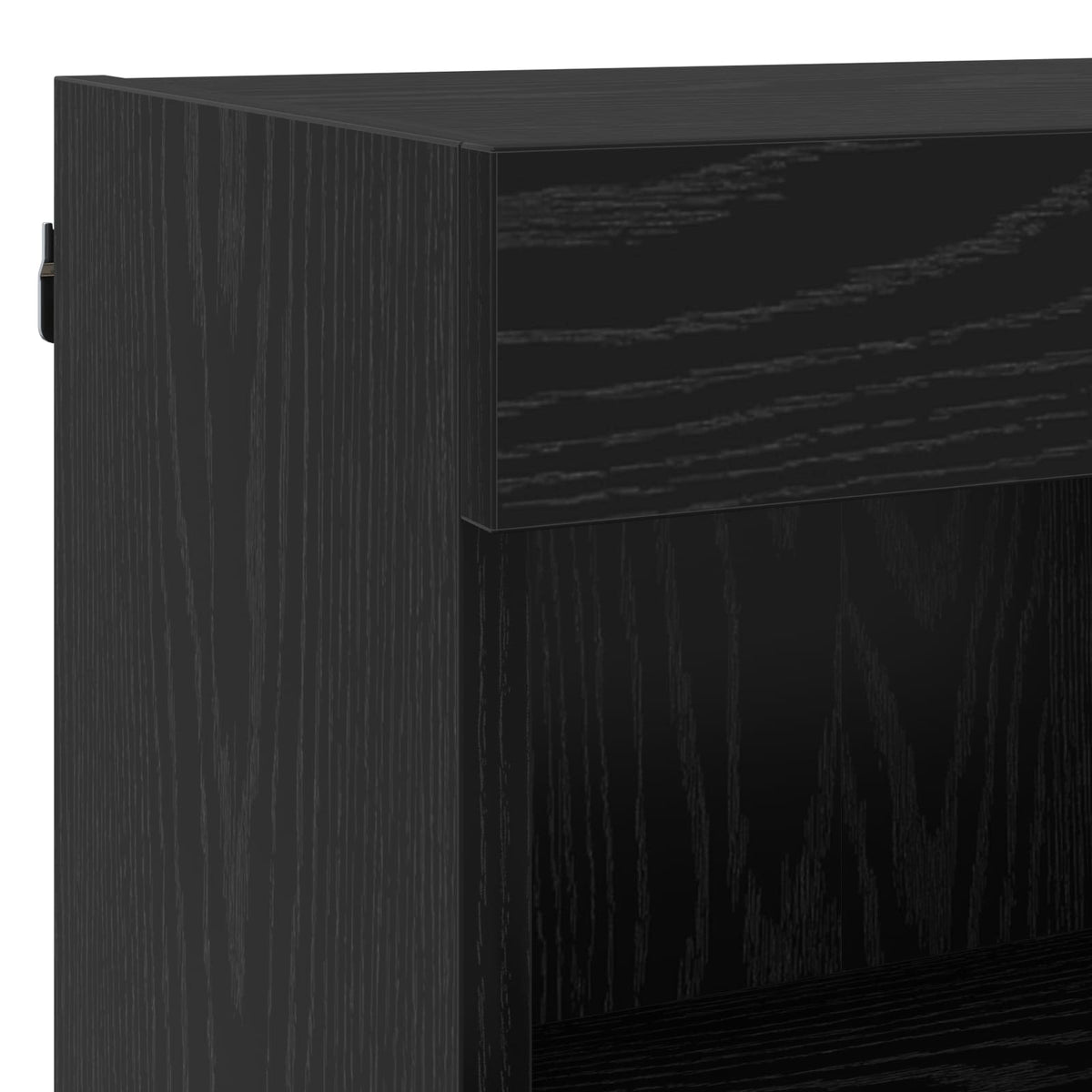 Tv Vegghyllesett Med Led 5 Pcs Svart Eik Konstruert Tre