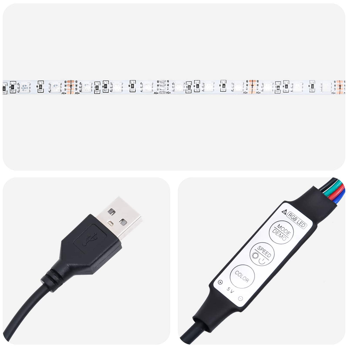 Tv Vegghyllesett Med Led 5 Pcs Svart Eik Konstruert Tre