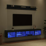Tv Vegghyllesett Med Led 5 Pcs Svart Eik Konstruert Tre