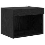 Tv Vegghyllesett Med Led 5 Pcs Svart Eik Konstruert Tre