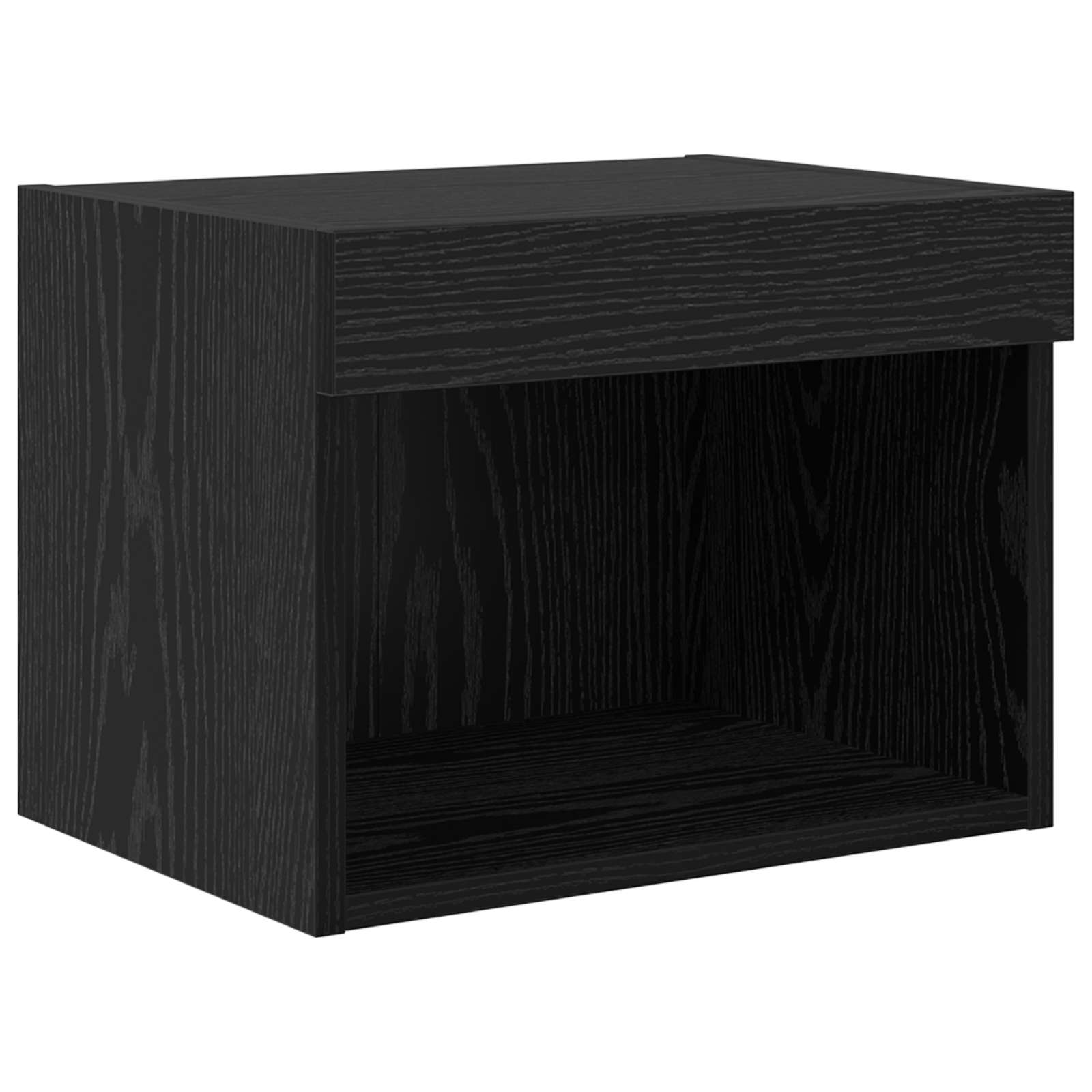 Tv Vegghyllesett Med Led 5 Pcs Svart Eik Konstruert Tre