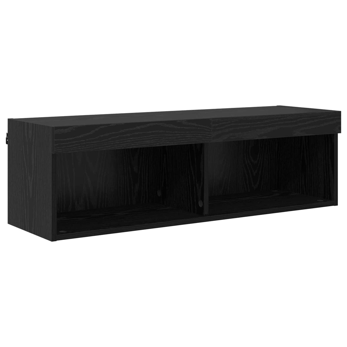 Tv Vegghyllesett Med Led 5 Pcs Svart Eik Konstruert Tre