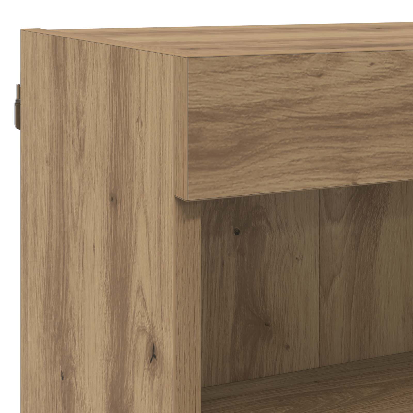 Tv Veggenheter Med Led Med Led 5 Pcs Artisan Eik Konstruert Tre