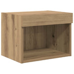 Tv Veggenheter Med Led Med Led 5 Pcs Artisan Eik Konstruert Tre