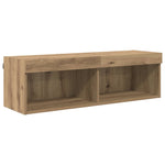 Tv Veggenheter Med Led Med Led 5 Pcs Artisan Eik Konstruert Tre