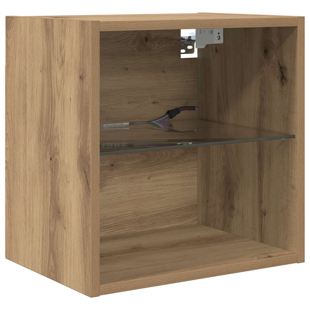 Tv Veggenheter Med Led Med Led 5 Pcs Artisan Eik Konstruert Tre