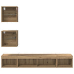 Tv Veggenheter Med Led Med Led 5 Pcs Artisan Eik Konstruert Tre