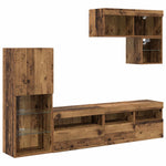 Tv Vegg Enheter Veggmontert 6 Pcs Gammelt Tre Konstruert Tre
